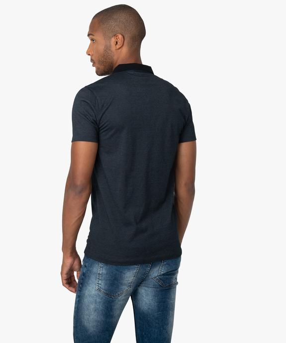 Polo homme à manches courtes à fines rayures vue3 - GEMO (HOMME) - GEMO
