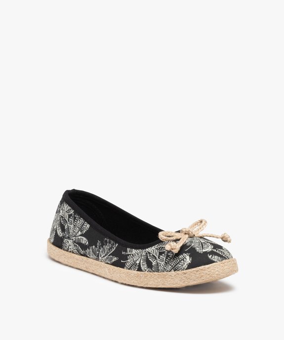 Ballerines femme en toile imprimée et semelle corde vue2 - GEMO (SPORTSWR) - GEMO