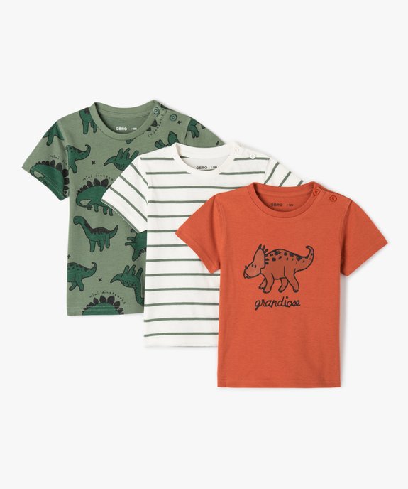 Tee-shirt bébé garçon à manches courtes (lot de 3) vue1 - GEMO(BEBE DEBT) - GEMO