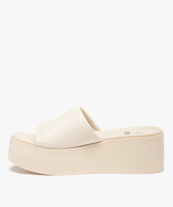 Mules femme à semelle plateforme et large bride unie vue3 - GEMO(URBAIN) - GEMO