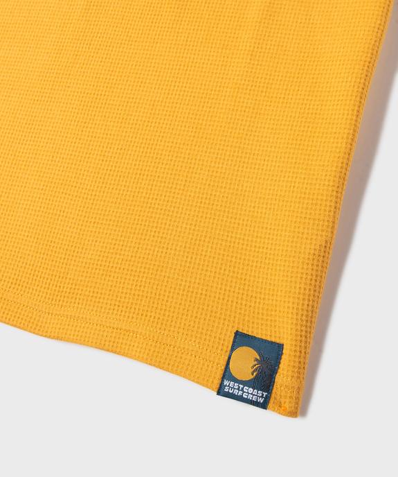 Tee-shirt manches courtes oversize en maille nid d'abeille garçon vue2 - GEMO 4G GARCON - GEMO