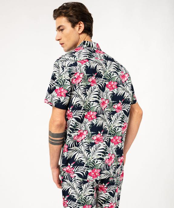 Chemise manches courtes imprimé tropical homme vue3 - GEMO (HOMME) - GEMO