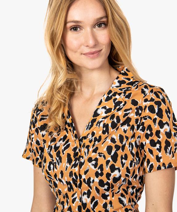 Robe femme forme chemise à motif léopard vue2 - GEMO(FEMME PAP) - GEMO