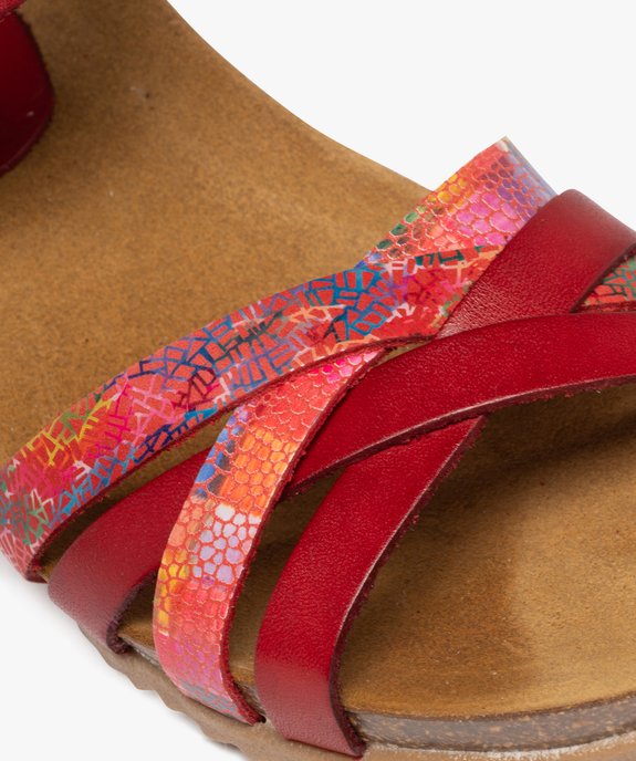 Sandales confort dessus cuir avec brides scratch femme vue6 - VALENTINA BALDA - GEMO