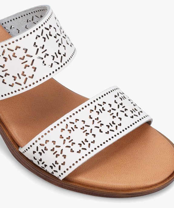 Mules femme à talon dessus cuir ajouré - Tanéo vue6 - TANEO - GEMO