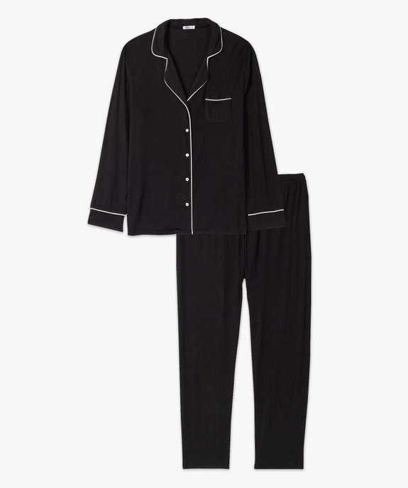 Pyjama femme grande taille deux pièces : chemise et pantalon vue4 - GEMO 4G FEMME - GEMO