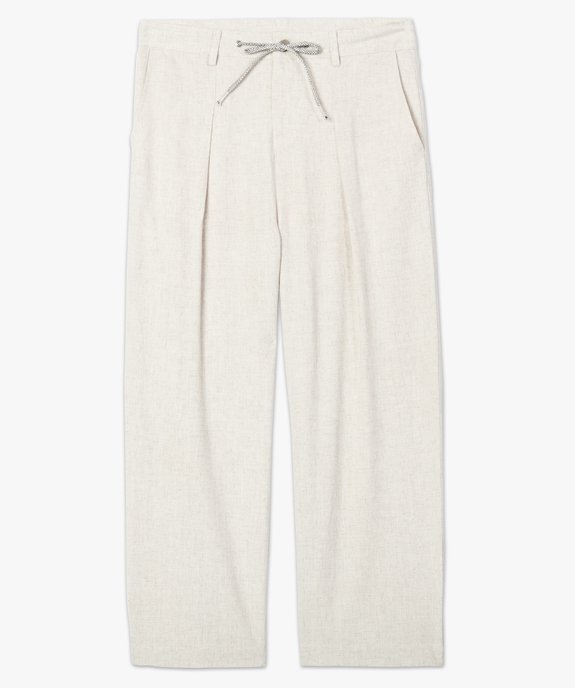 Pantalon femme large et fluide en viscose et lin vue4 - GEMO(FEMME PAP) - GEMO