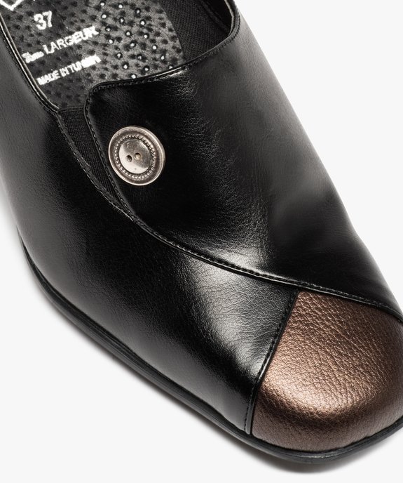 Escarpins confort femme à talon carré avec bouton décoratif vue6 - GEMO (CONFORT) - GEMO