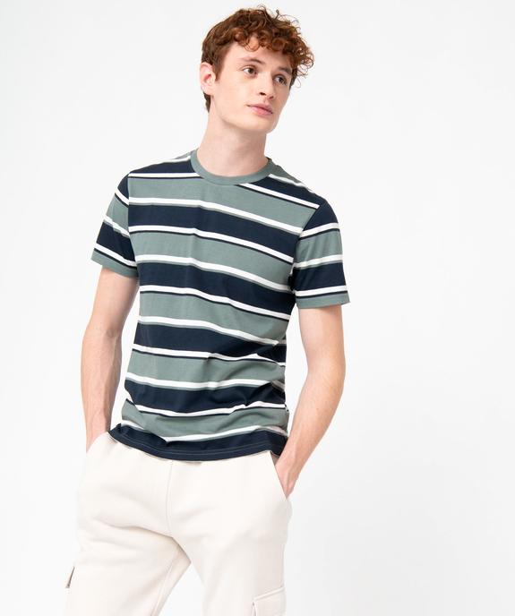 Tee-shirt homme rayé à manches courtes  vue1 - GEMO (HOMME) - GEMO