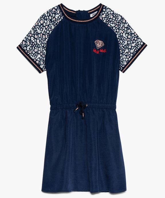 Robe fille à manches courtes et imprimé fleurs vue1 - GEMO (ENFANT) - GEMO