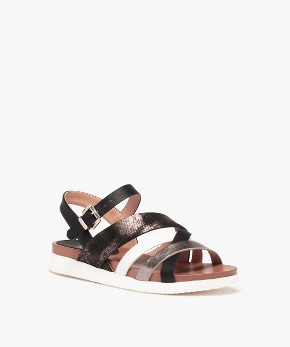 Sandales fille à brides croisées et détails métallisés vue2 - GEMO (ENFANT) - GEMO