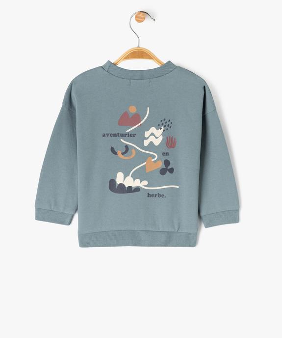 Sweat en molleton doux à grand motif au dos garçon vue4 - GEMO 4G BEBE - GEMO