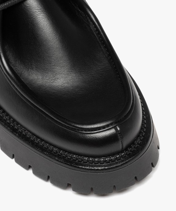 Derbies femme unis à semelle épaisse et crantée vue6 - GEMO (CASUAL) - GEMO