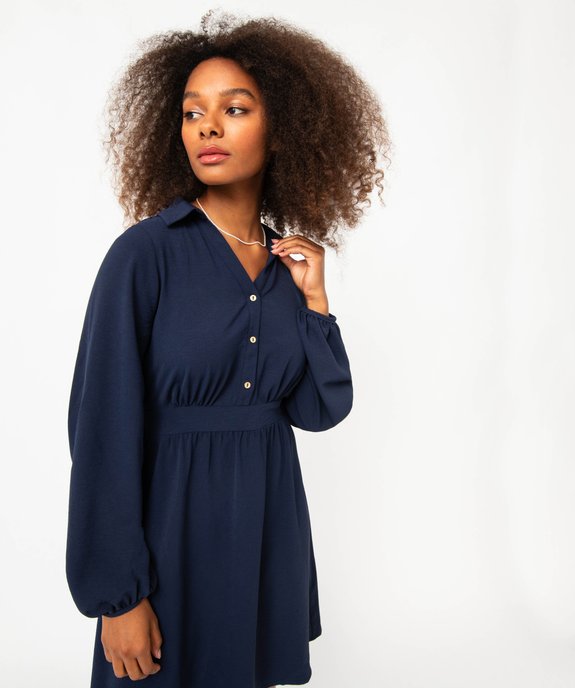 Robe à manches longues avec col chemise femme vue2 - GEMO(FEMME PAP) - GEMO