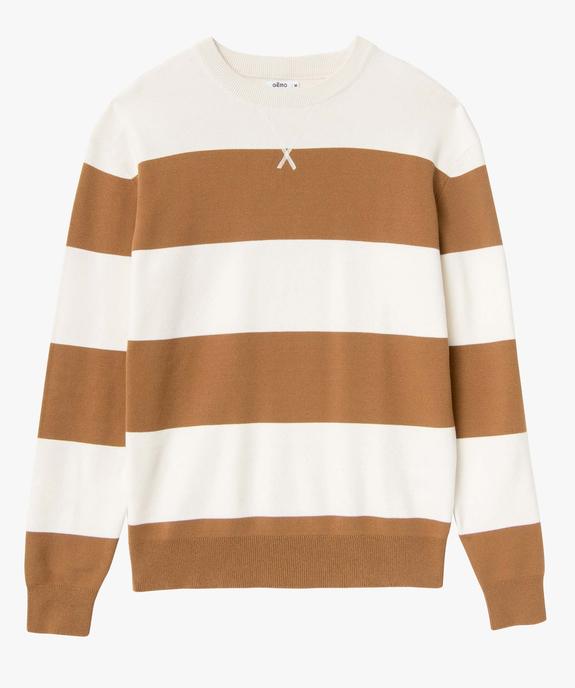 Pull homme à larges bandes en maille confortable vue5 - GEMO (HOMME) - GEMO