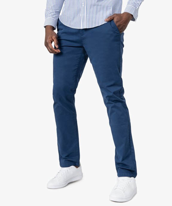 Pantalon chino en coton stretch coupe Slim homme vue1 - GEMO 4G HOMME - GEMO