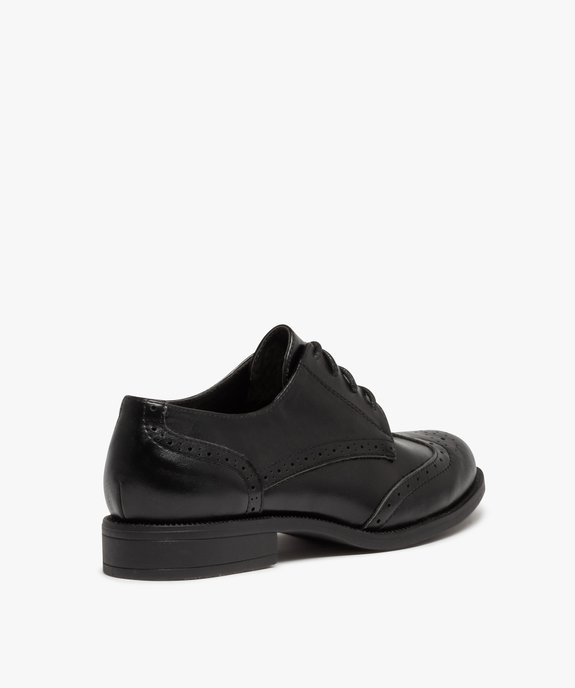 Derbies femme unis à talon plat et bout golf fleuri vue5 - VALENTINA BALDA - GEMO
