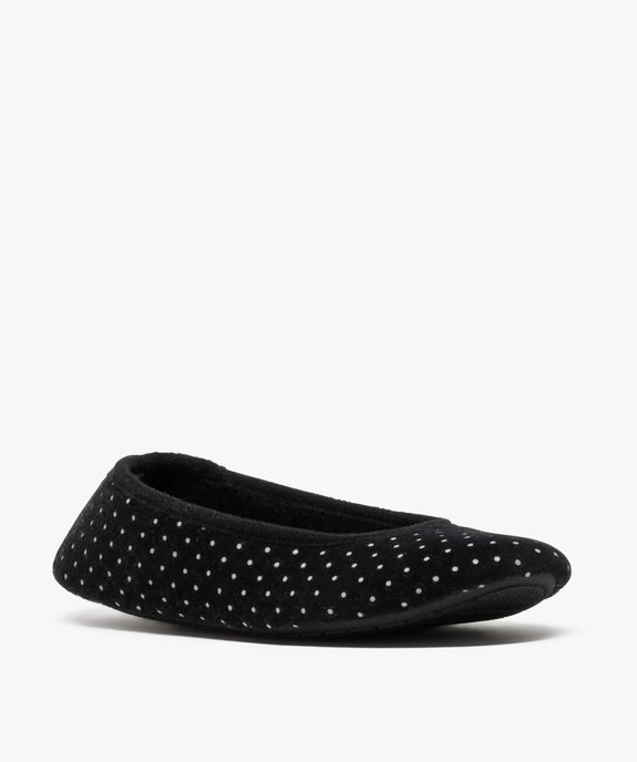 Chaussons femme ballerines souples en velours ras vue2 - GEMO(HOMWR FEM) - GEMO