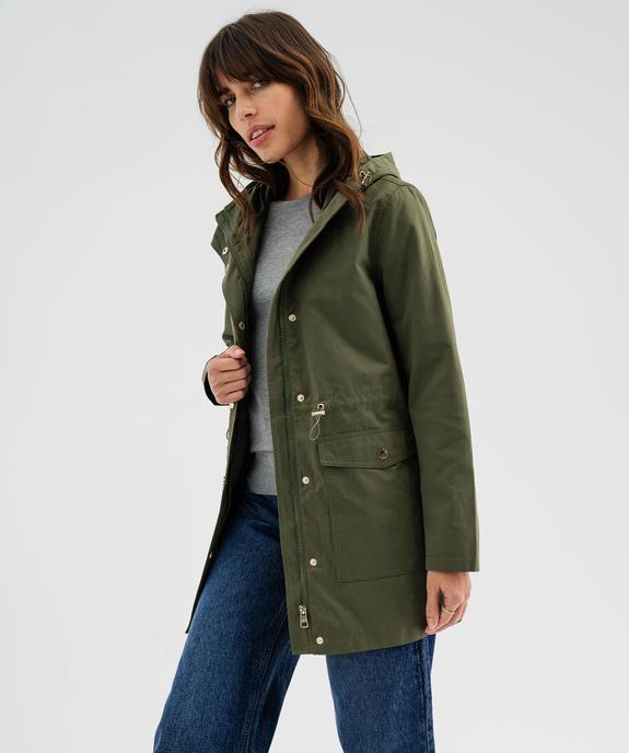 Parka à capuche avec boutons métalliques femme vue5 - GEMO(FEMME PAP) - GEMO