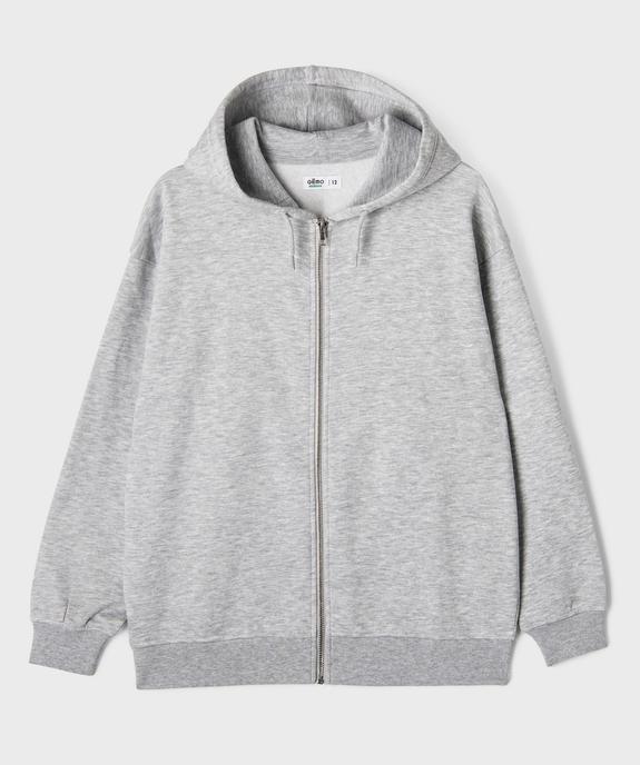 Sweat zippé à capuche fille vue2 - GEMO 4G FILLE - GEMO
