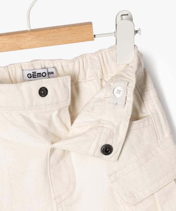 Bermuda cargo en twill de coton bébé garçon vue3 - GEMO(BEBE DEBT) - GEMO