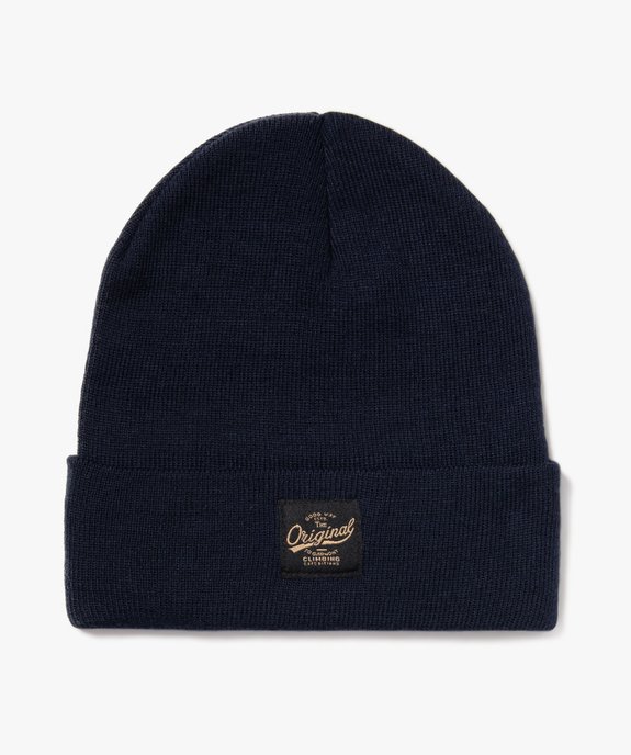 Bonnet en maille avec large revers homme vue1 - GEMO 4G HOMME - GEMO
