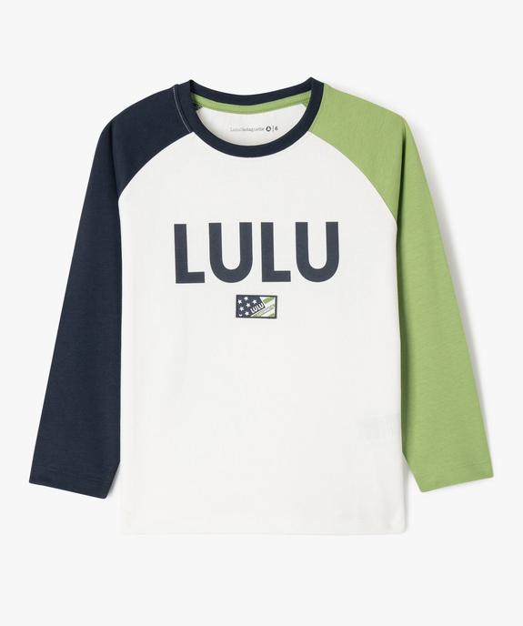 Tee-shirt manches longues raglan dépareillées garçon vue2 - LULUCASTAGNETTE - GEMO