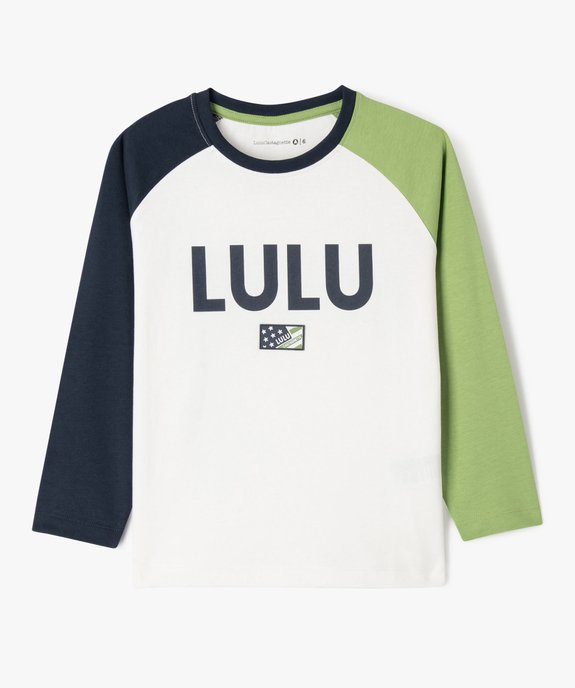 Tee-shirt manches longues raglan dépareillées garçon vue2 - LULUCASTAGNETTE - GEMO