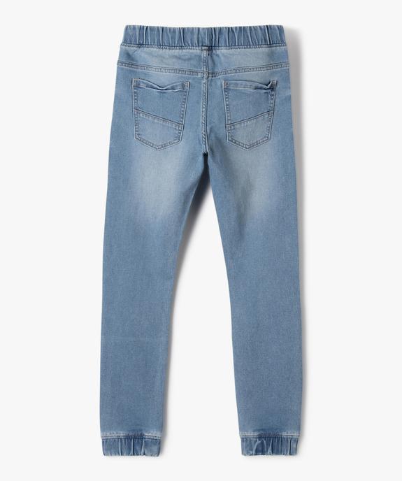 Jean garçon coupe jogger en toile extensible vue3 - GEMO (JUNIOR) - GEMO