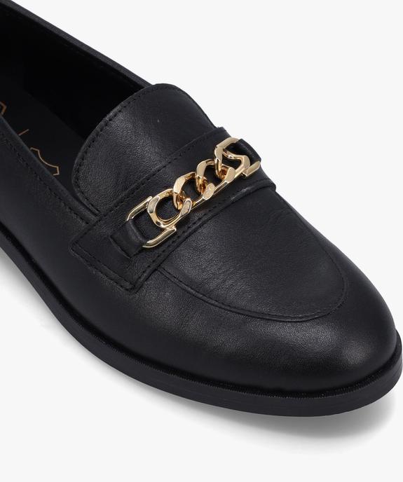 Mocassins femme dessus cuir uni avec chainette - Tanéo vue6 - TANEO - GEMO