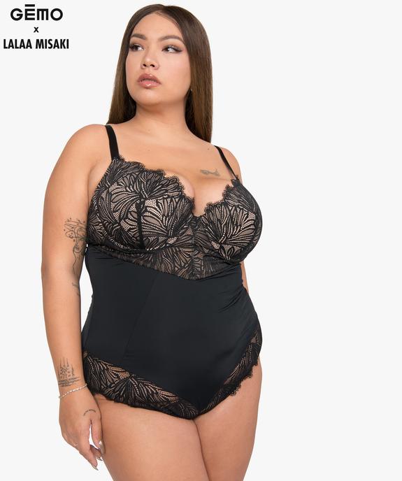 Body femme microfibre et dentelle - Gémo x Lalaa Misaki vue1 - GEMO(HOMWR FEM) - GEMO