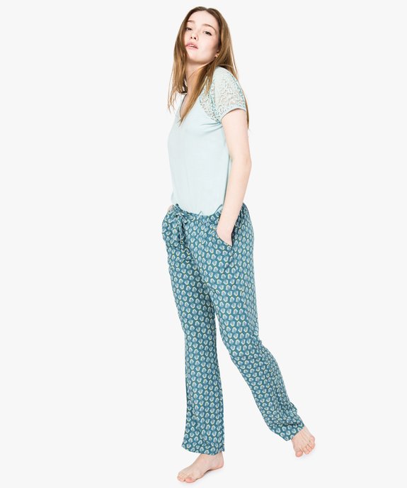Pyjama 2 pièces fluide à pantalon imprimé vue1 - GEMO(HOMWR FEM) - GEMO