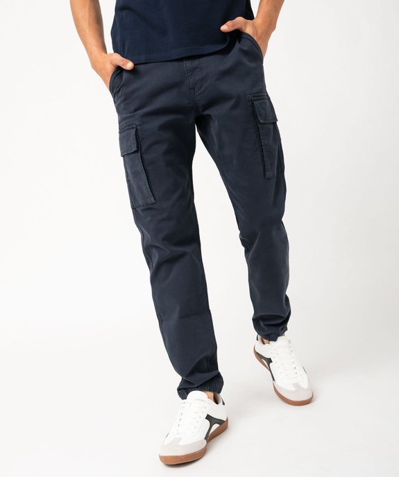Pantalon cargo coupe straight en coton stretch homme vue1 - GEMO (HOMME) - GEMO
