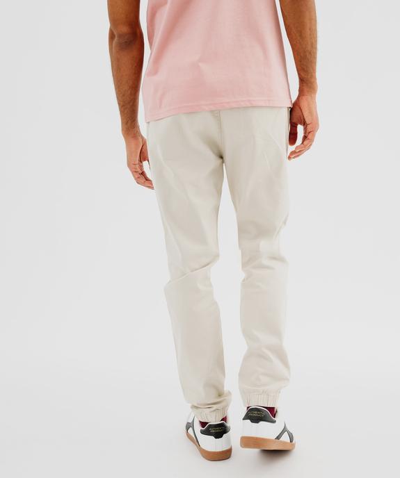 Pantalon jogger en toile de coton homme vue3 - GEMO 4G HOMME - GEMO