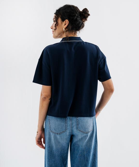 Polo manches courtes coupe large feme vue3 - GEMO 4G FEMME - GEMO