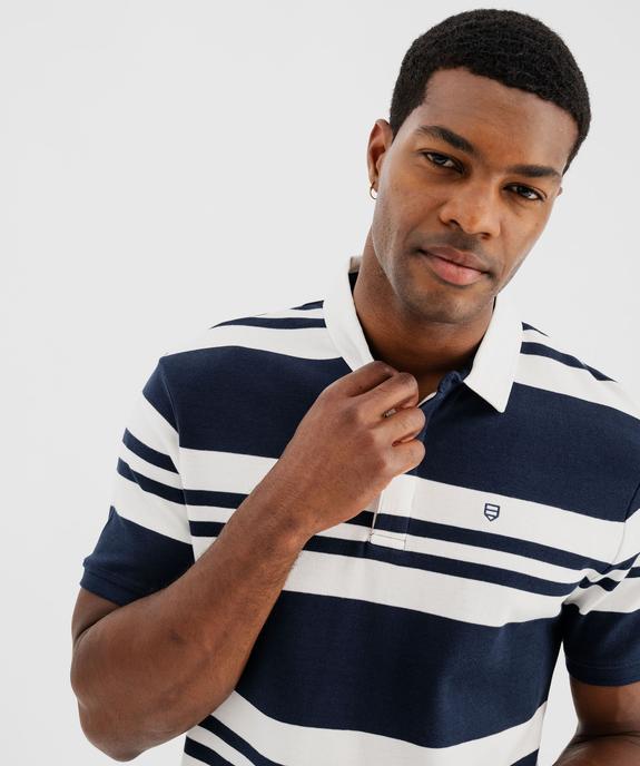 Polo manches courtes à rayures homme vue2 - GEMO 4G HOMME - GEMO
