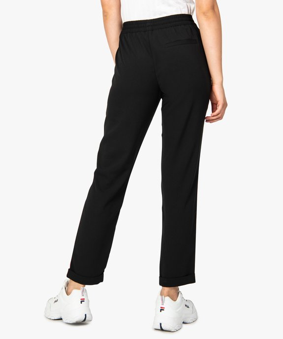 Pantalon femme avec bandes imprimées sur les côtés vue3 - FOLLOW ME - GEMO