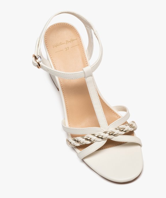 Sandales à talon et brides tressées brillantes femme vue6 - VALENTINA BALDA - GEMO