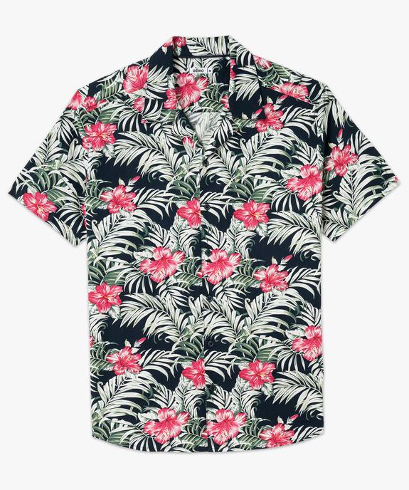 Chemise manches courtes imprimé tropical homme vue4 - GEMO (HOMME) - GEMO