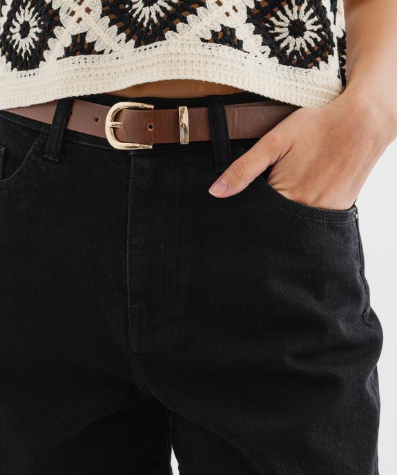 Short en jean large taille haute avec ceinture femme vue2 - GEMO 4G FEMME - GEMO