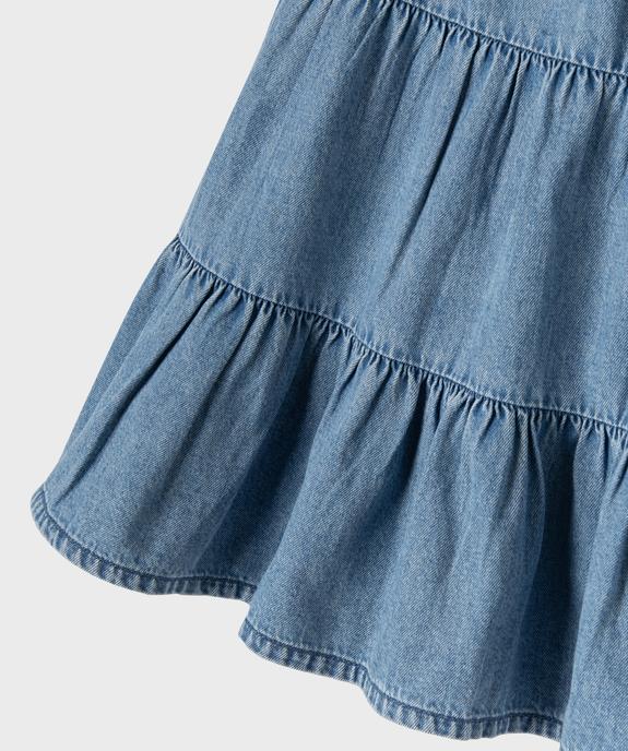 Jupe en jean longues à volants bohème fille vue3 - GEMO (ENFANT) - GEMO