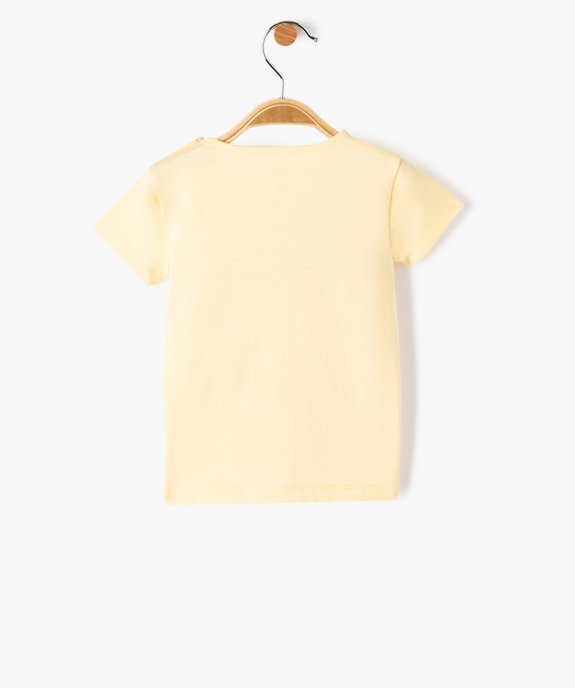 Tee-shirt bébé fille avec manches courtes et message pailleté vue3 - GEMO(BEBE DEBT) - GEMO