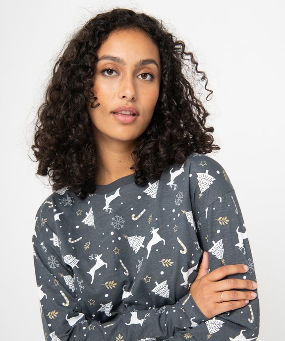 Pyjama femme avec motifs de Noël vue2 - GEMO(HOMWR FEM) - GEMO