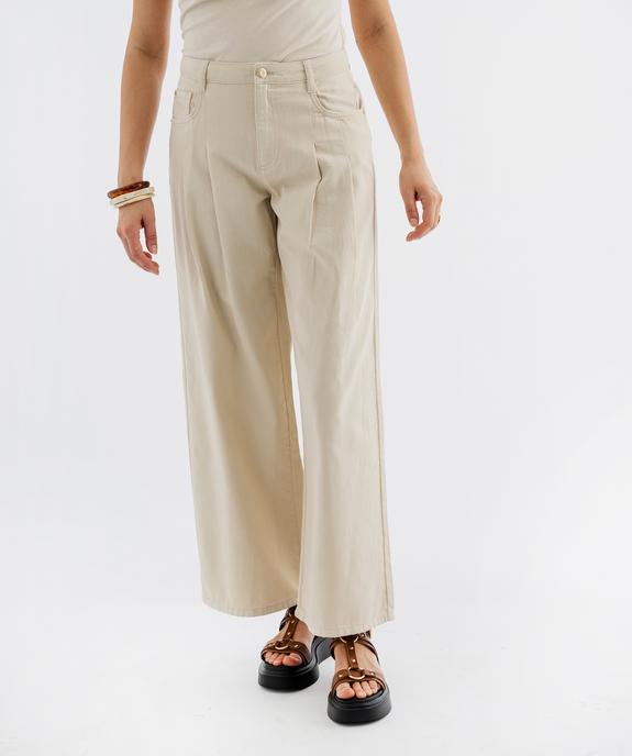 Jean wide leg à pinces femme vue2 - GEMO(FEMME PAP) - GEMO