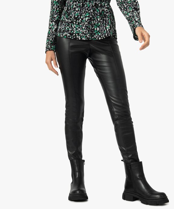 Pantalon femme taille haute en synthétique esprit rock vue1 - GEMO(FEMME PAP) - GEMO