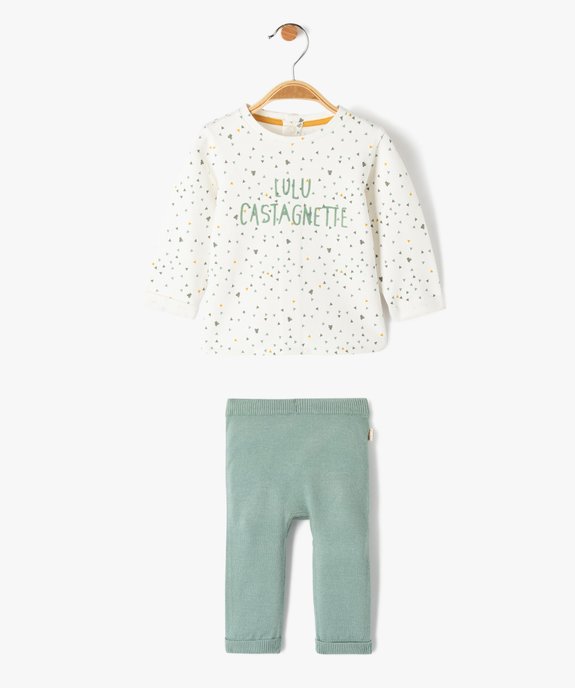 Ensemble bébé 2 pièces : tunique + pantalon en tricot - LuluCastagnette vue1 - LULUCASTAGNETTE - GEMO