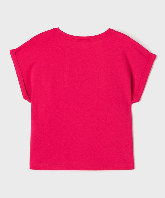Tee-shirt manches courtes coupe loose fille vue3 - GEMO (ENFANT) - GEMO