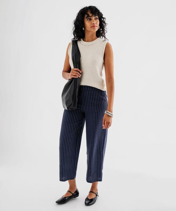 Pantacourt ample et souple à rayures femme vue4 - GEMO(FEMME PAP) - GEMO