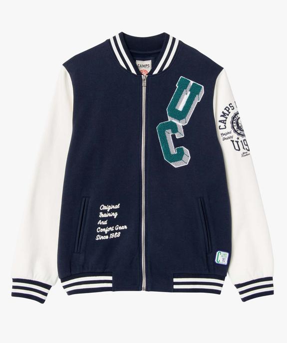 Sweat homme zippé façon veste campus américain - Camps United vue4 - CAMPS UNITED - GEMO