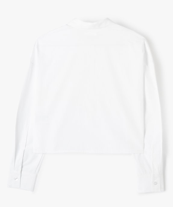 Chemise fille à manches longues coupe courte vue3 - GEMO (JUNIOR) - GEMO